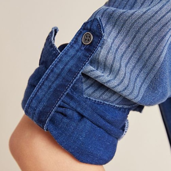 Anthropologie Cloth Stone Laney Chambray Jumpsuit - Picture 6 of 6